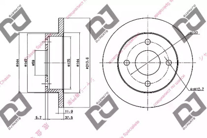 Тормозной диск DJ PARTS BD1544